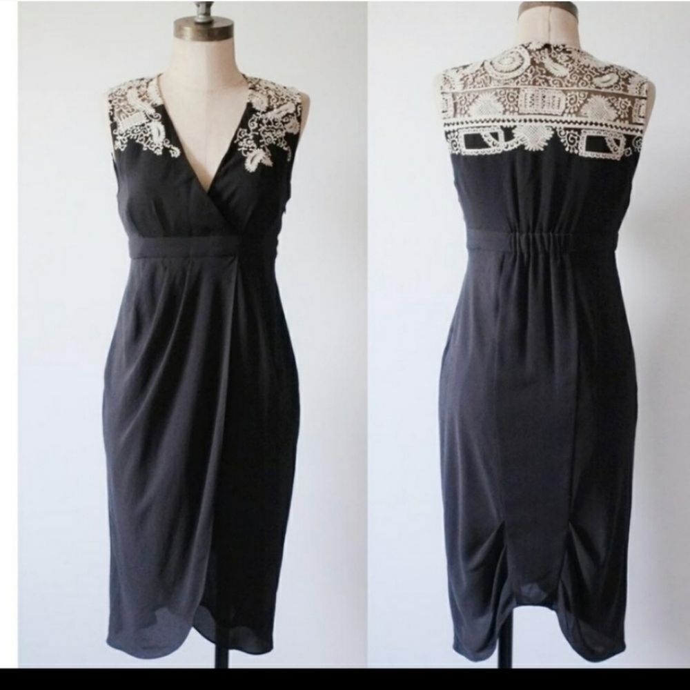 Anthropologie Meadow Rue navy dress